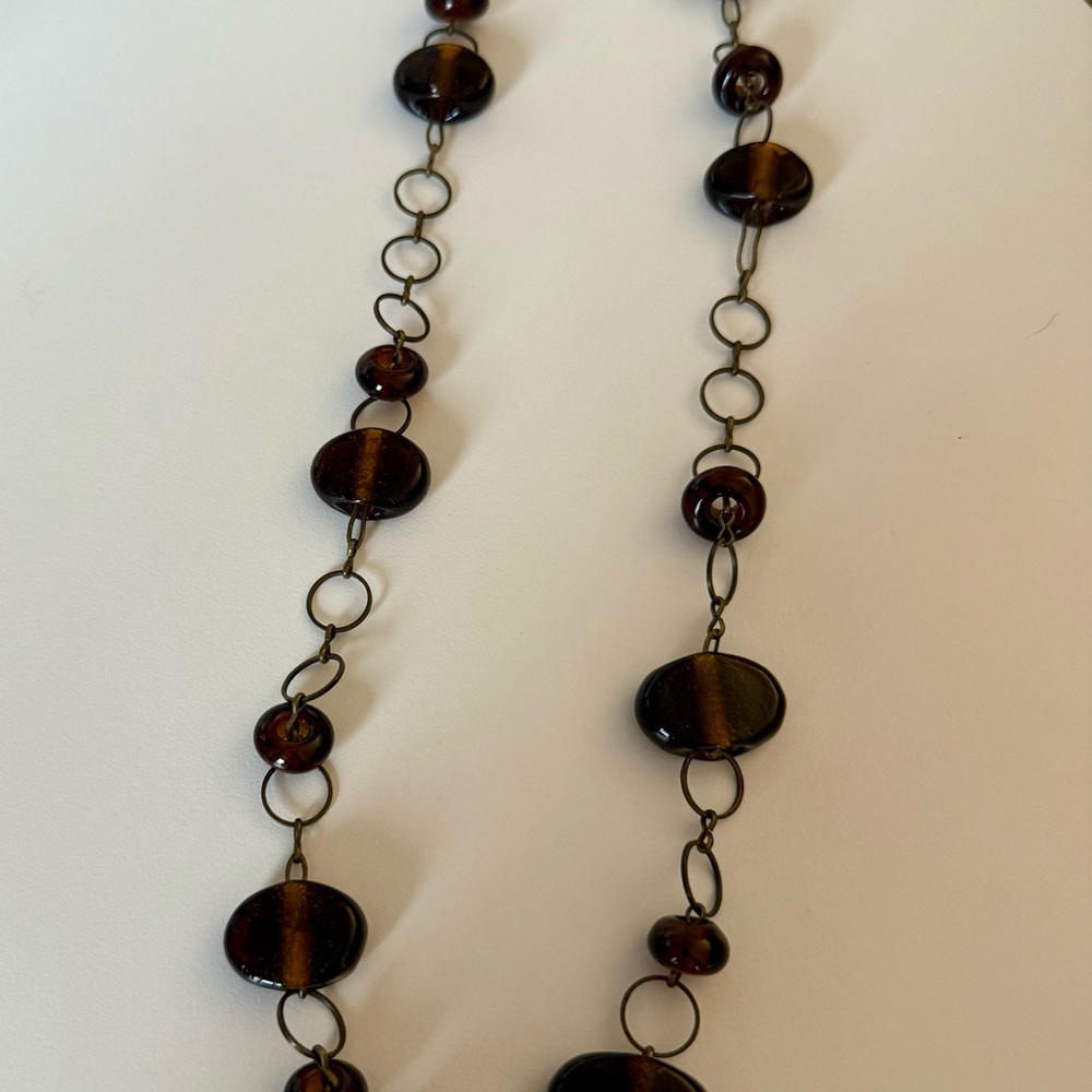 Elegant Brown Beaded Necklace